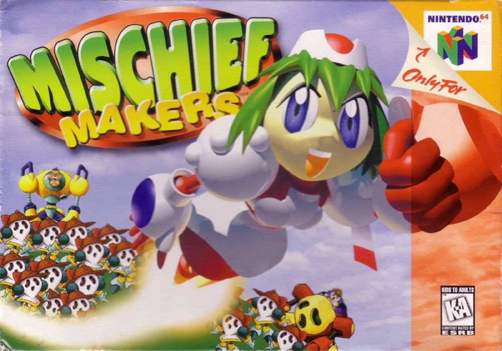 Mischief Makers box art for Nintendo 64
